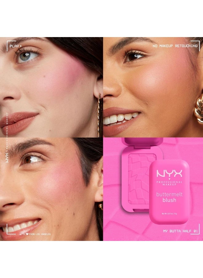 NYX PROFESSIONAL MAKEUP NYX Buttermelt Blush,  01 - My Butta Half - Image 2